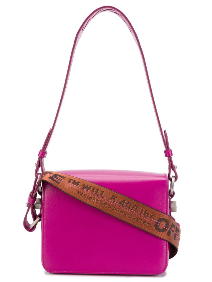 Off-white Pink Warning Tape Shoulder Bag - Pink & Purple