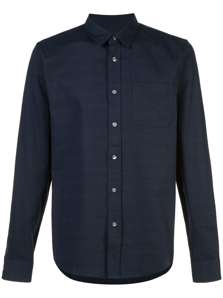 Odin Textured Slub Long-sleeve Shirt - Blue