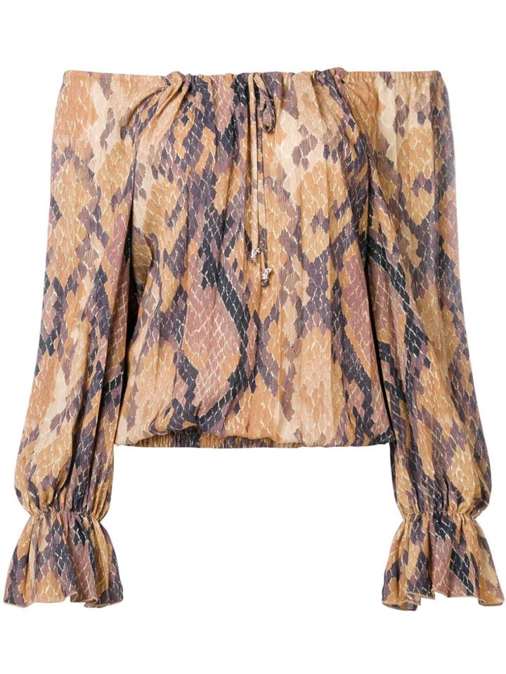 Just Cavalli Off The Shoulder Blouse - Brown