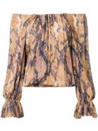 Just Cavalli Off The Shoulder Blouse - Brown