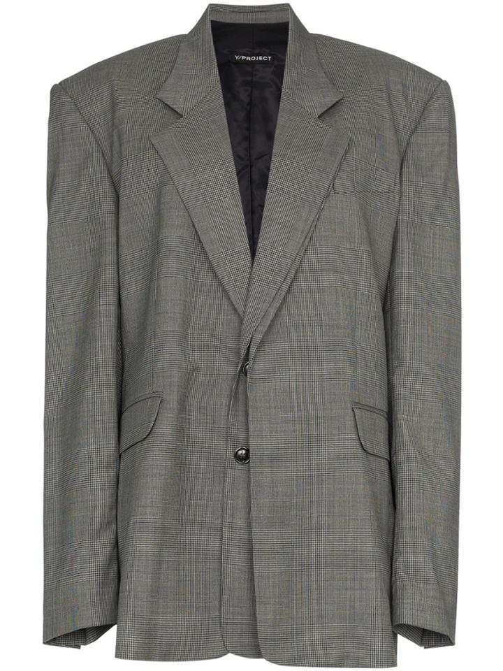 Y / Project Double Panel Oversized Blazer - Grey
