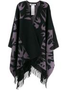 Mcq Alexander Mcqueen Swallow Jacquard Poncho - Black
