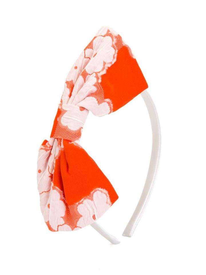 Hucklebones London Floral Jacquard Bow Hairband, Girl's, Yellow/orange
