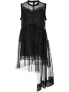 Simone Rocha Sheer Flared Dress, Women's, Size: 10, Black, Polyester/viscose