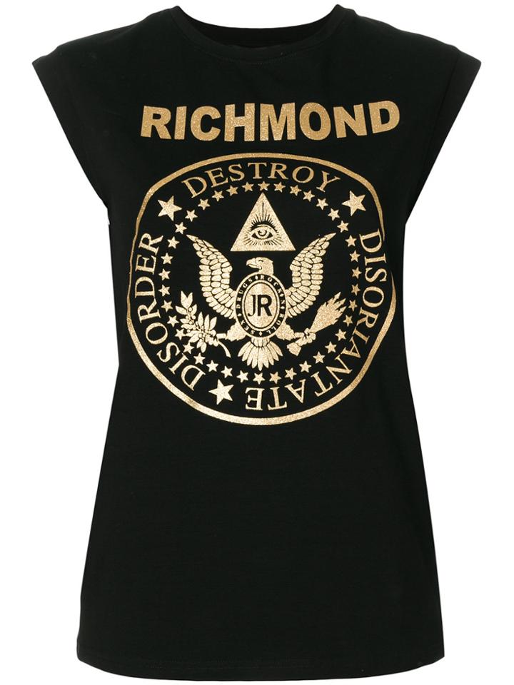 John Richmond Logo Patch Tank Top - Black