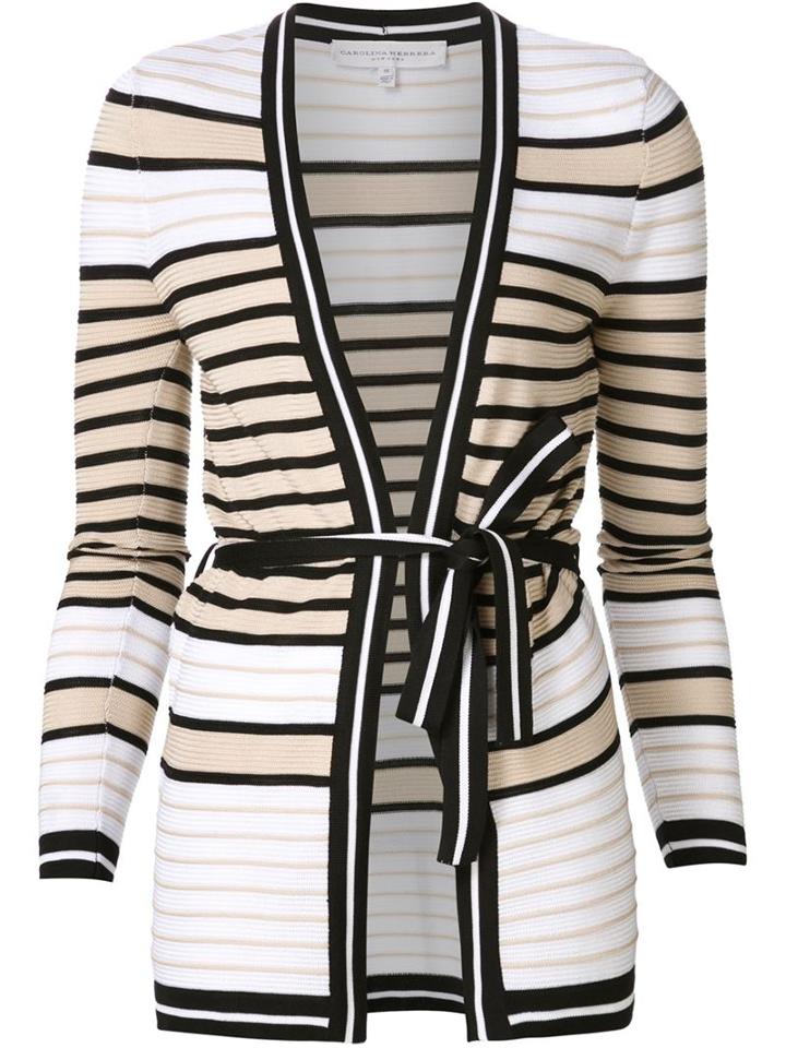 Carolina Herrera Striped Wrap Cardigan