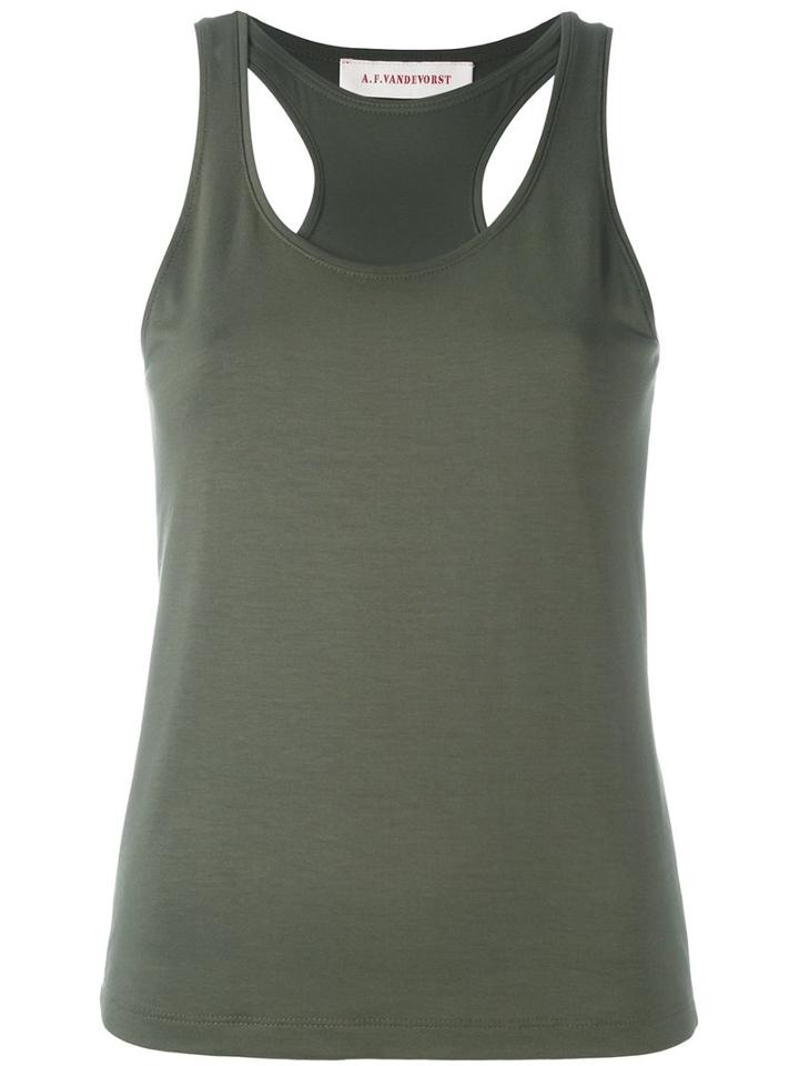 A.f.vandevorst - 'familiar' Tank Top - Women - Spandex/elastane/viscose - 34, Green, Spandex/elastane/viscose