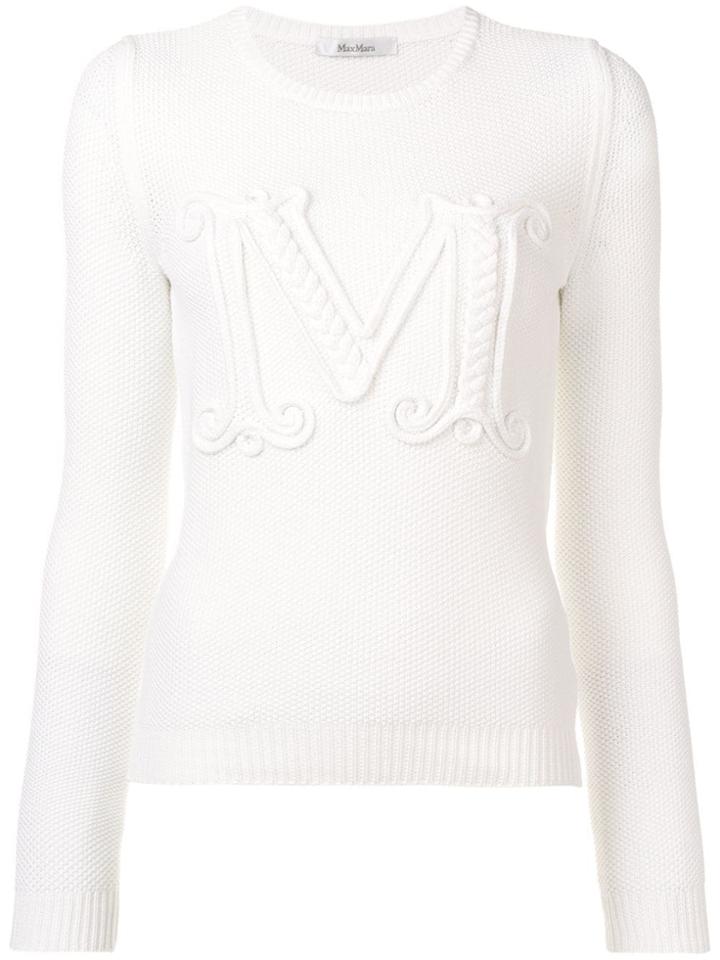 Max Mara Slim-fit Logo Jumper - White