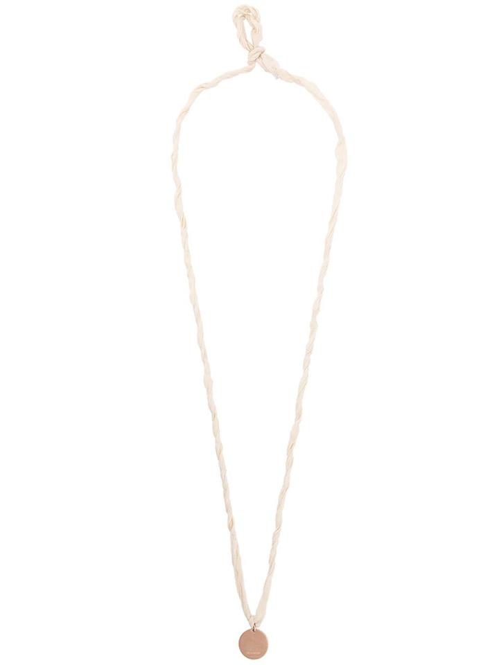 Jil Sander Logo Charm Necklace - Neutrals