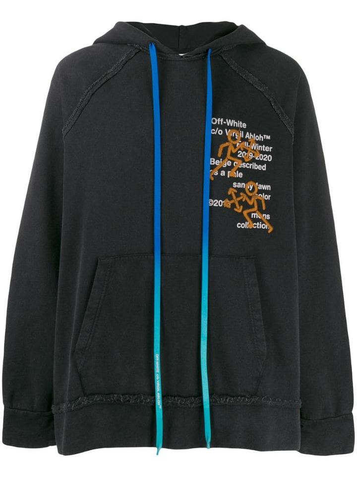 Off-white Industrial Print Hoodie - Black