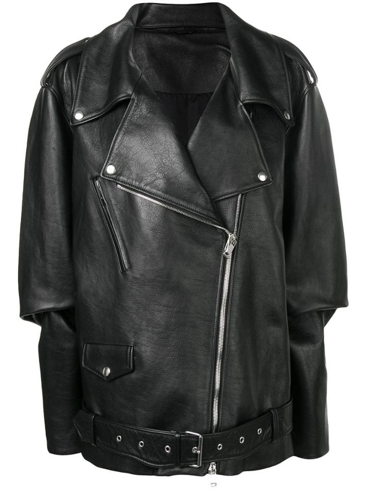 Maison Margiela Oversized Biker Jacket - Black