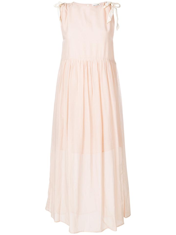 Semicouture Tie Detail Flared Dress - Pink & Purple