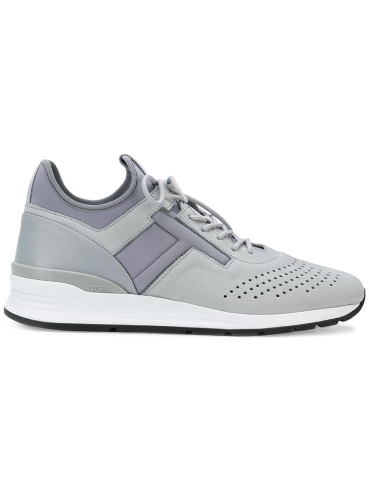 Tod's Panelled Lace-up Sneakers - 0f9l Topazio/fumo
