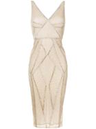 Rachel Gilbert Beaded Midi Dress - Neutrals