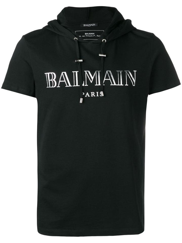 Balmain Logo Patch T-shirt - Black