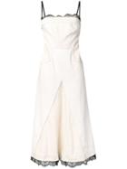 Alexander Mcqueen Scalloped Lace Denim Dress - Neutrals