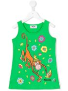 Moschino Kids Monkey Tank Top, Girl's, Size: 6 Yrs, Green
