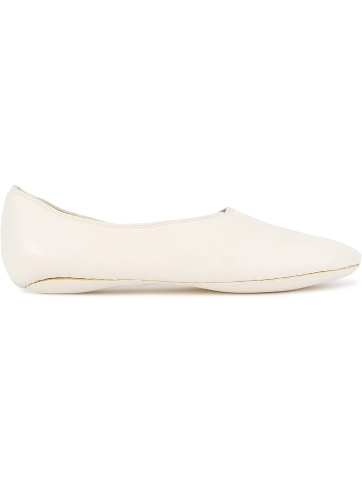 Guidi Round Toe Pumps - White