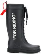 Off-white Labelled Wellington Boots - Black