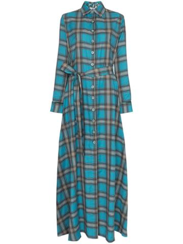 Evi Grintela Valerie Check Maxi Dress - Blue