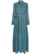 Evi Grintela Valerie Check Maxi Dress - Blue