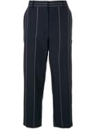 Cédric Charlier High-waist Striped Trousers - Blue
