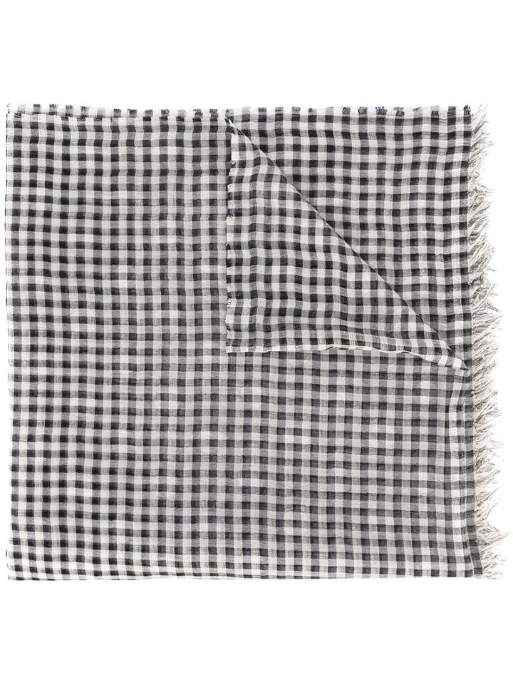 Faliero Sarti - Checked Scarf - Women - Silk/cotton/modal - One Size, Nude/neutrals, Silk/cotton/modal