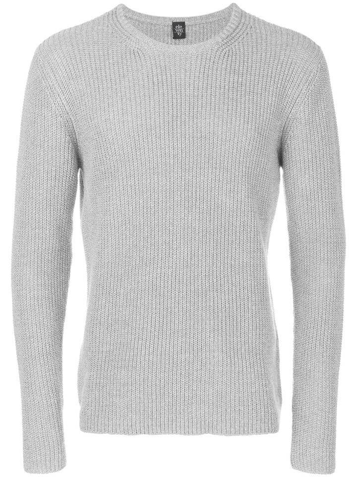 Eleventy Ribbed Knit Jumper - Grey