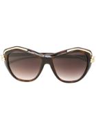 Cartier 'panthère Wild' Sunglasses - Brown