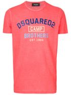 Dsquared2 Camp Brothers Print T-shirt - Pink & Purple