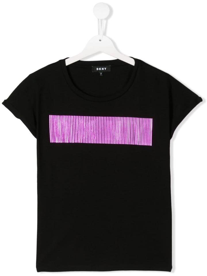 Dkny Kids Bar Print T-shirt - Black