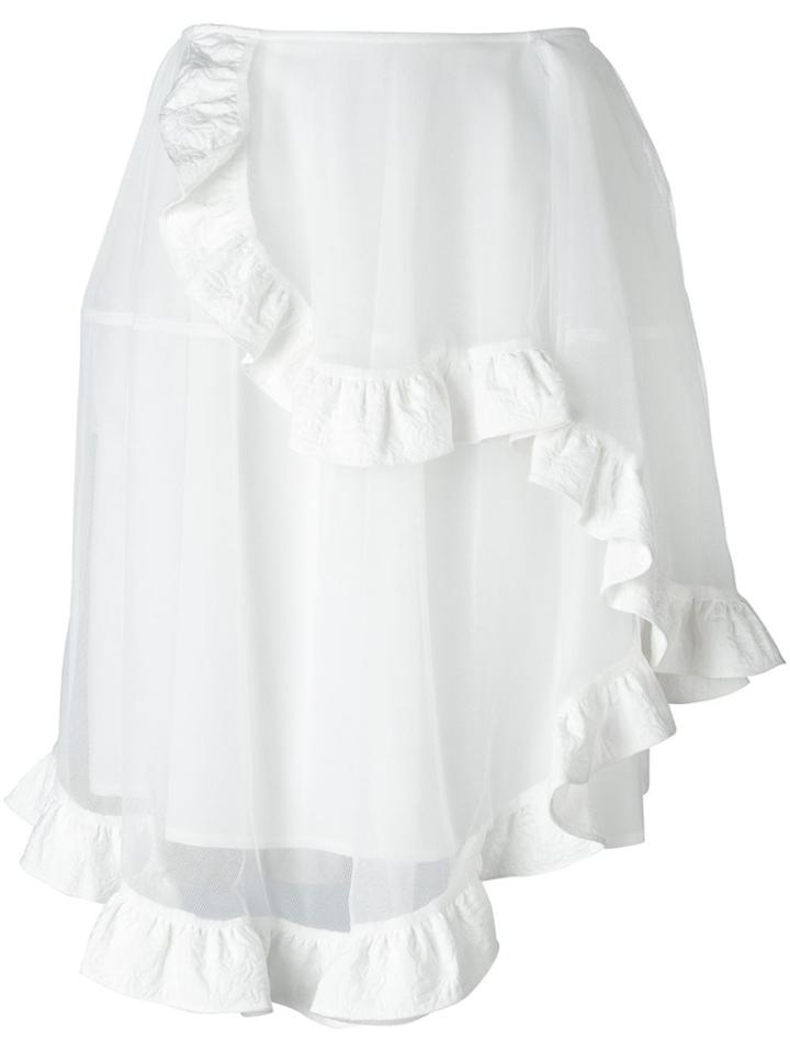 Simone Rocha Asymmetric Tulle Full Skirt - White