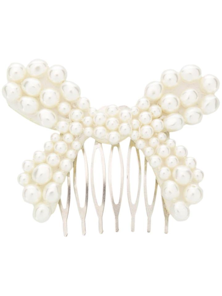 Simone Rocha Small Bow Hair Clip - White