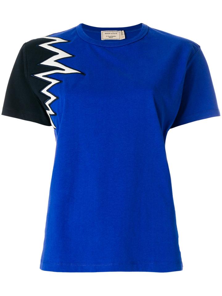 Maison Kitsuné Contrast Sleeve T-shirt - Blue