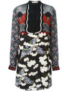 Mary Katrantzou 'euclase' Trinket Cloud Print Dress, Women's, Size: 6, Silk