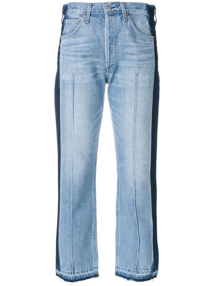 Citizens Of Humanity Side Stripe Cropped Jeans - Blue
