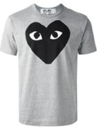 Comme Des Garçons Play Heart Print T-shirt, Men's, Size: Large, Grey, Cotton