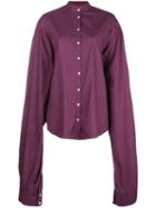 Rouge Margaux Oversized Sleeve Mandarin Collar Shirt - Pink