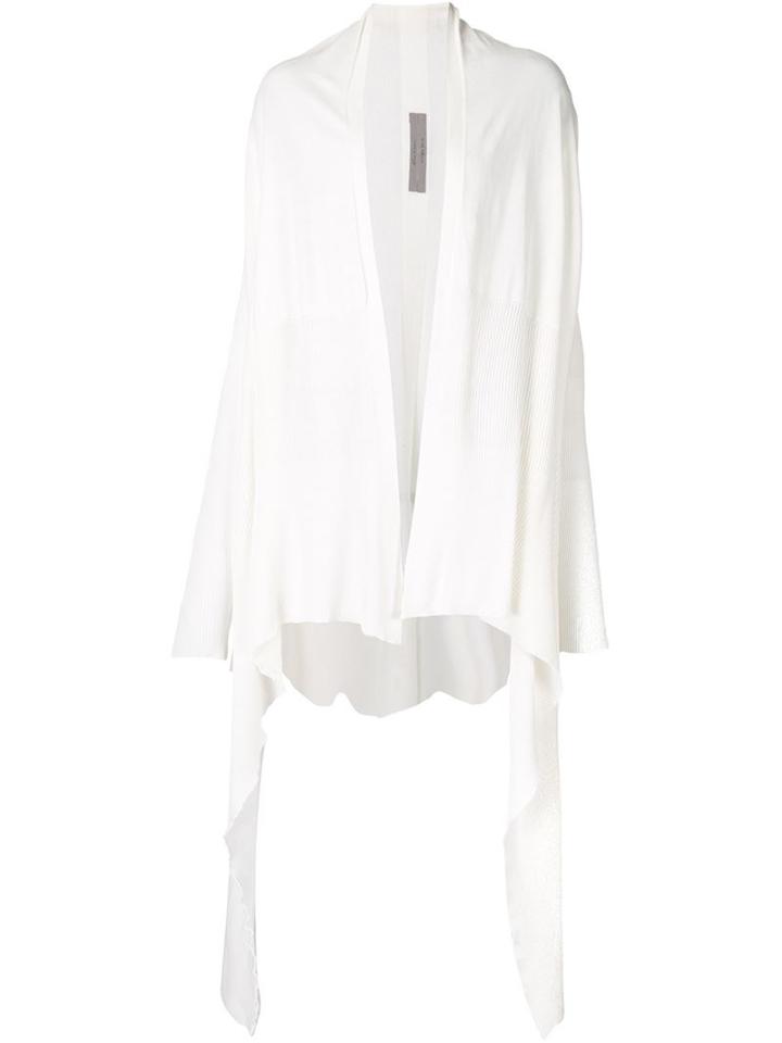 Rick Owens Asymmetric Cardigan, Women's, Size: Xl, White, Cotton