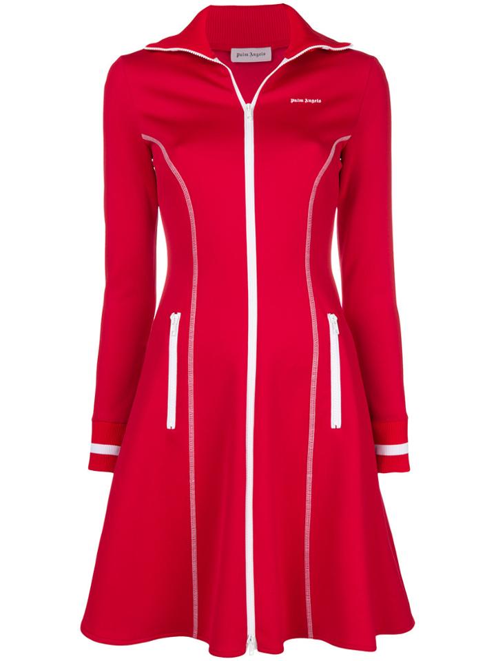 Palm Angels Zipped Flared Mini Dress