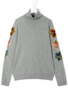 Chloé Kids Flower Patch Turtleneck Sweater - Grey