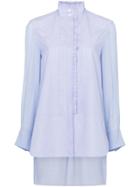Chloé Ruffle Trim Cotton Shirt - Blue