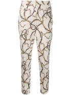 Cambio Chain Print Slim-fit Trousers - Neutrals