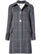 Miu Miu Checked Coat - Grey