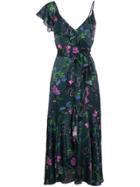 Borgo De Nor Isadora Floral Print Silk-blend Dress - Blue