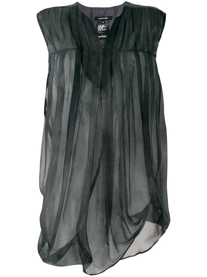 Pas De Calais Sheer Draped Sleeveless Blouse - Grey