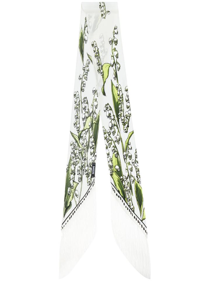 Rockins Skull Flower Scarf - White