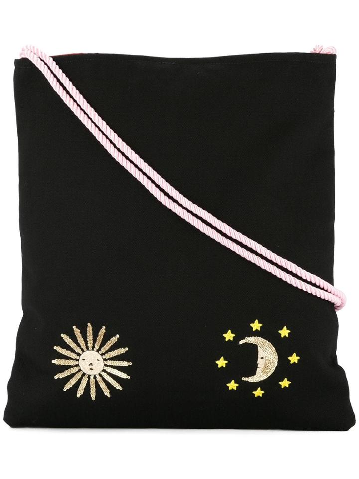Tu Es Mon Trésor Sun & Moon Shoulder Bag - Black