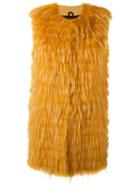 Numerootto Sleeveless Coat, Women's, Size: 42, Yellow/orange, Racoon Fur