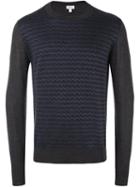 Brioni Woven Chevron Jumper, Men's, Size: 50, Grey, Silk/cashmere